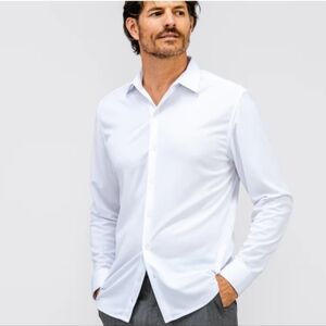 Ministry of Supply White Men's Dress Shirt Classic Fit Sz 17/17.5 35/36, XL